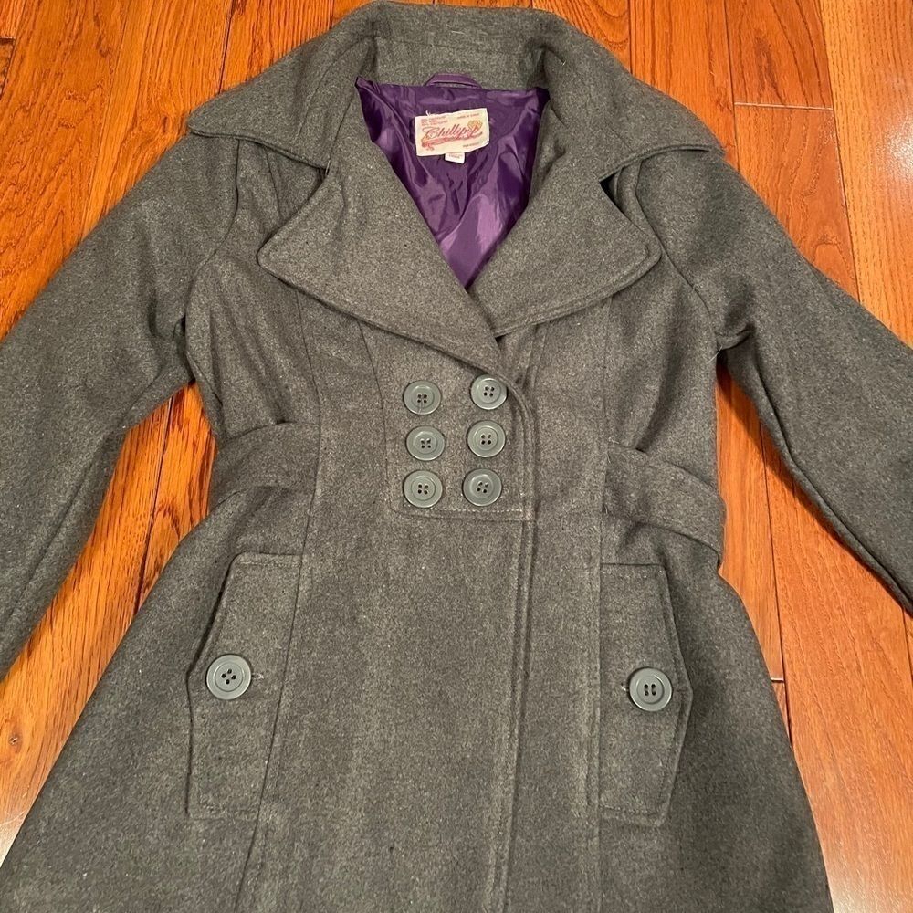GRAY PEA COAT SIZE 10/12 - Picture 3 of 6